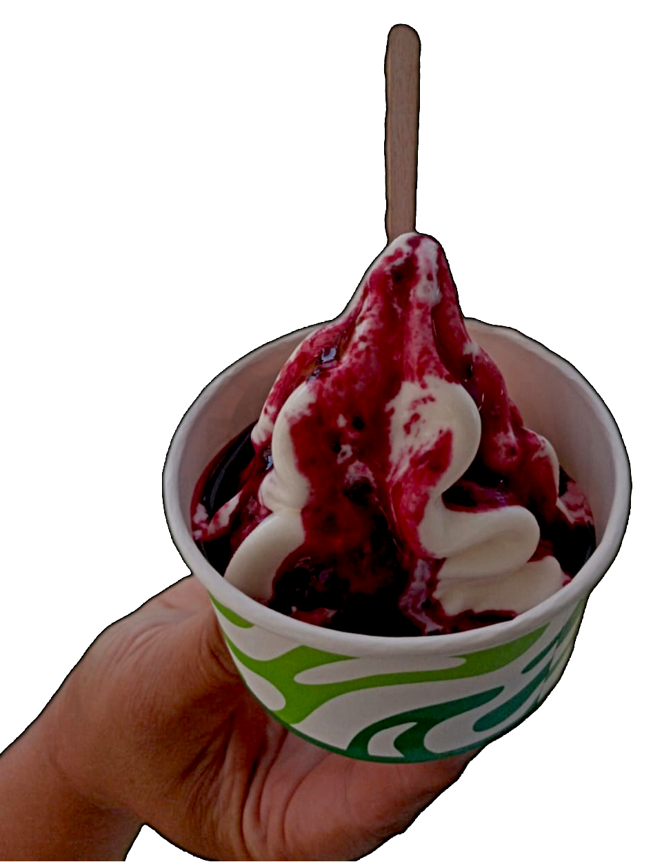 Vanille Softeis mit Kirschsoße